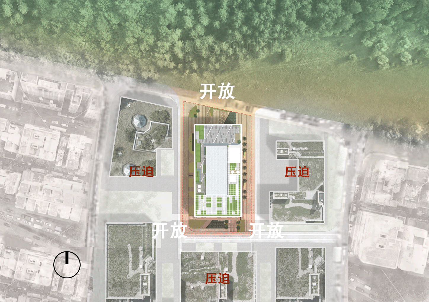 周边环境分析、场地流线