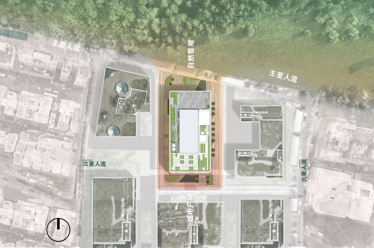 周边环境分析、场地流线